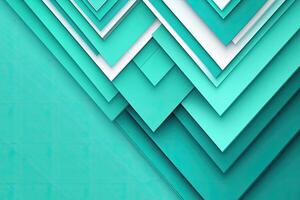 Layered teal and white geometric design photo
