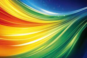 Vibrant, flowing rainbow stripes against a dark background photo