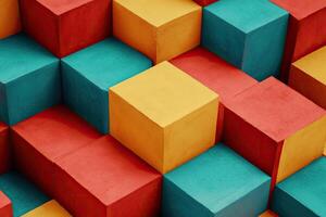 Colorful Geometric Blocks photo