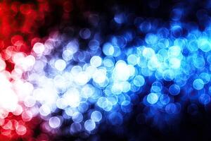 Vibrant bokeh lights blend red, white, and blue photo