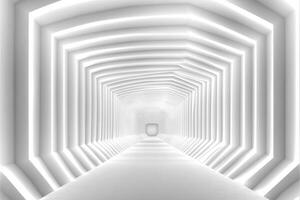 White, geometric tunnel perspective photo