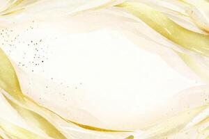 Abstract, elegant, liquid-like design with flowing golden shapes and soft pastels photo