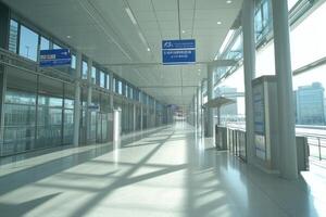 Empty modern transit walkway photo