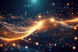 Abstract digital wave of particles photo