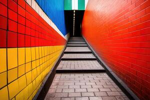 Vibrant Tunnel Passageway photo