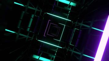 turquesa e roxa espelho abstrato fantasia néon espaço fundo vj ciclo dentro 4k video