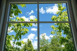 Summer view from a window photo