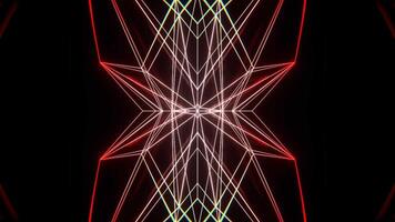 Red and White Abstract Moving Neon Lines Background VJ Loop in 4K video