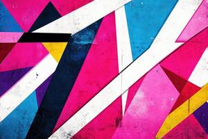 Vibrant geometric shapes on a textured surface photo