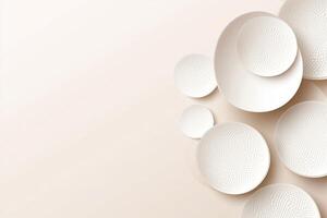 Abstract Arrangement of White Dishes photo
