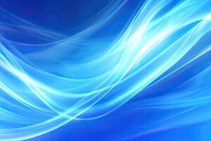 Abstract flowing blue light waves photo