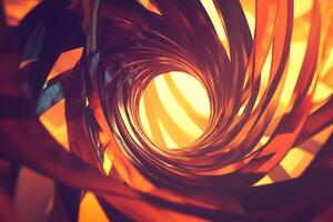Abstract swirling tunnel of vibrant colors photo