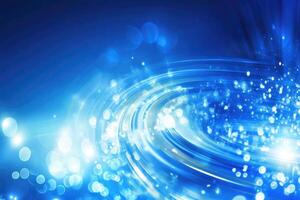 Abstract swirling blue and white lights photo