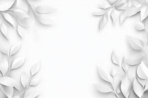 Delicate white leaves frame a blank space photo