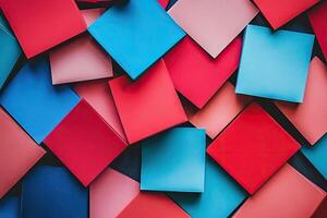 Colorful sticky notes in various shades photo