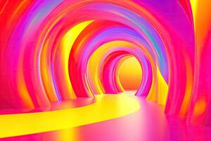 Vibrant, colorful tunnel photo