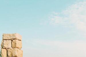 Stone Structure Against a Pale Sky photo