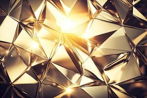 Golden, geometric, reflective surface photo