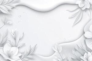 Elegant white floral border design photo