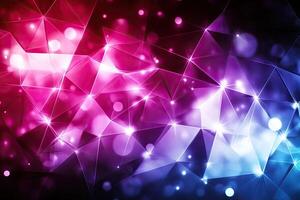 Abstract geometric design with vibrant colors and glowing effects photo