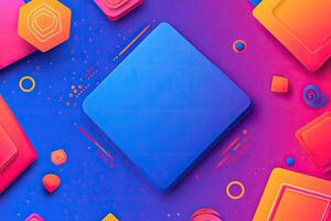 Vibrant geometric shapes, 3D abstract design photo
