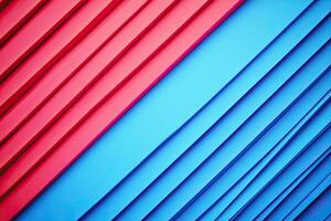 Striking diagonal lines of red and blue photo