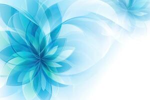 Delicate, light blue floral design with soft, flowing lines photo