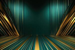 Emerald and gold geometric backdrop photo