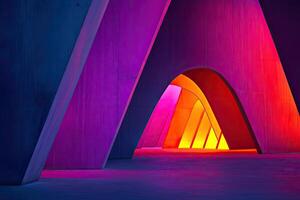 Vibrant architectural tunnel photo