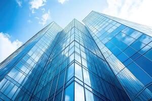 Modern Skyscrapers Against a Blue Sky photo