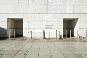 Modern facade with recessed entrances photo