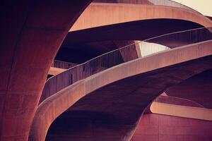 Abstract architectural detail, curved concrete structures photo