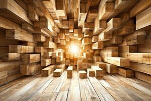 Wooden Cubic Tunnel photo