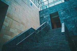 Modern staircase in a contemporary building photo