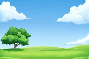 Peaceful, verdant landscape photo