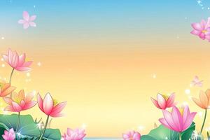 Serene lotus blossoms at dawn photo
