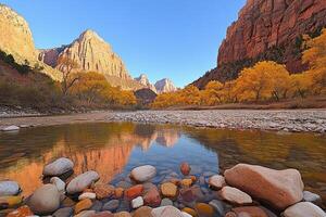 Autumnal Canyon Reflections photo