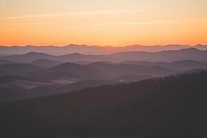 Mountain Ranges at Sunset photo