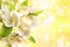 Spring blossoms in vibrant sunshine photo