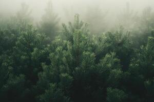 Misty Evergreen Forest photo