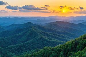 Sunset over Appalachian Mountains photo