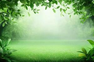 Lush green forest scene photo