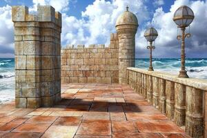 Coastal Stone Fortress Terrace photo