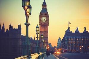 Iconic London cityscape at dusk photo