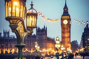 London's Iconic Houses of Parliament at Twilight photo