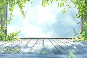 A serene, sunlit outdoor patio photo