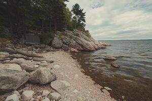 Rocky Coastline Meets Calm Water photo