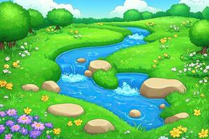 Peaceful Spring River Scene photo