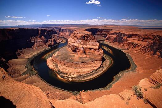 Vast canyon loop, red rock formations, and a winding river photo