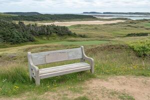 Coastal golf course overlook photo
